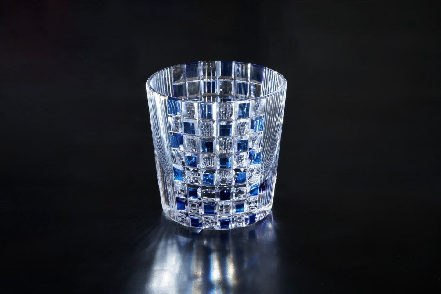OKAJI GLASS 江戸切子「波紋」蒼