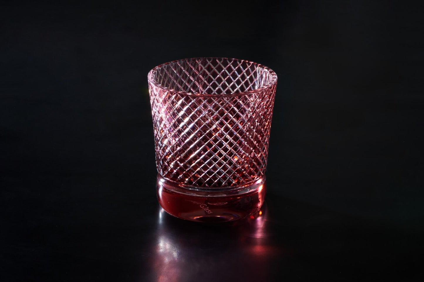 OKAJI GLASS 江戸切子「時雨」朱