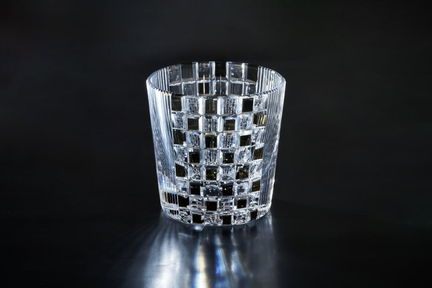 OKAJI GLASS 江戸切子「波紋」漆黒
