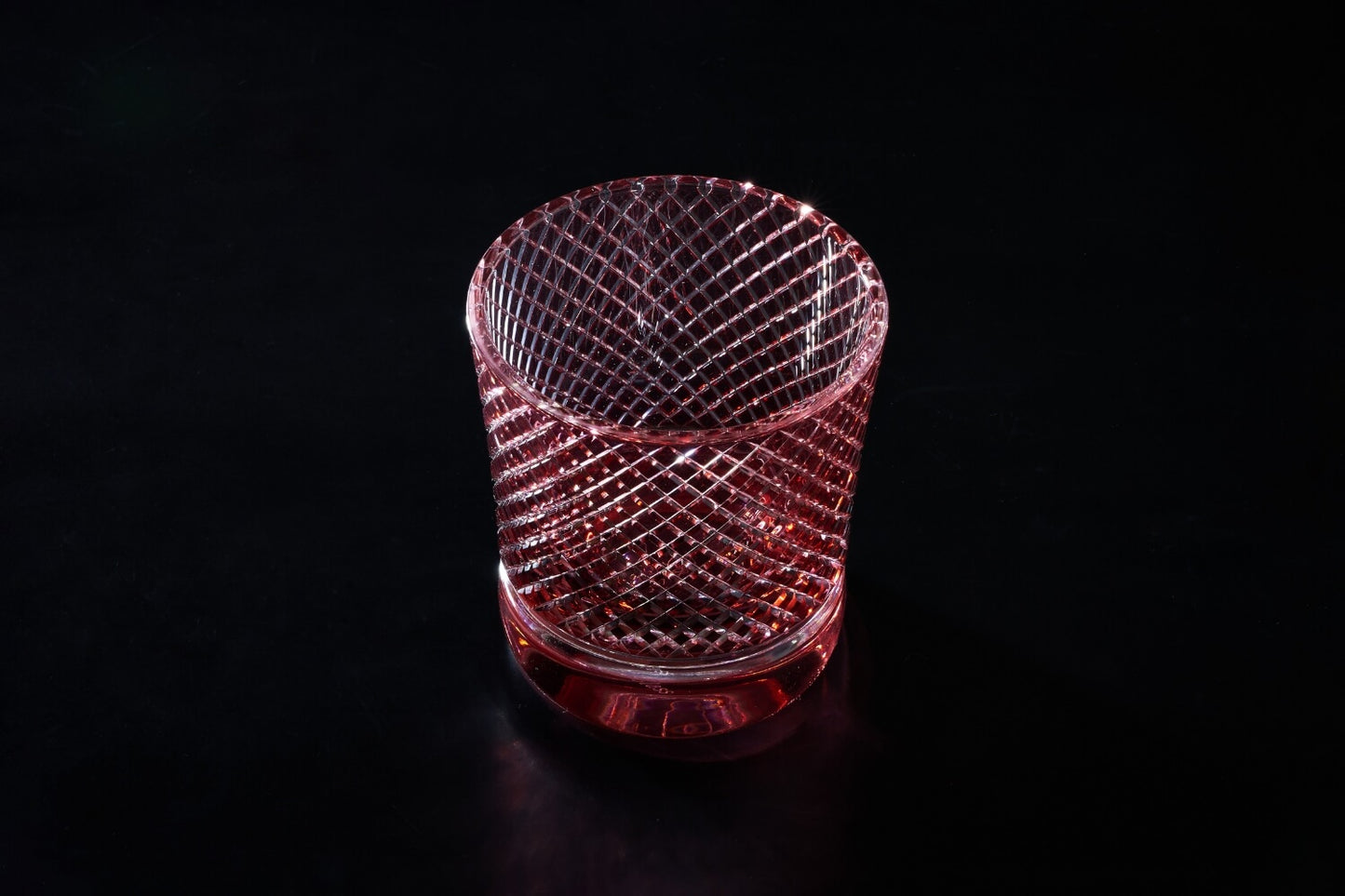 OKAJI GLASS 江戸切子「時雨」朱