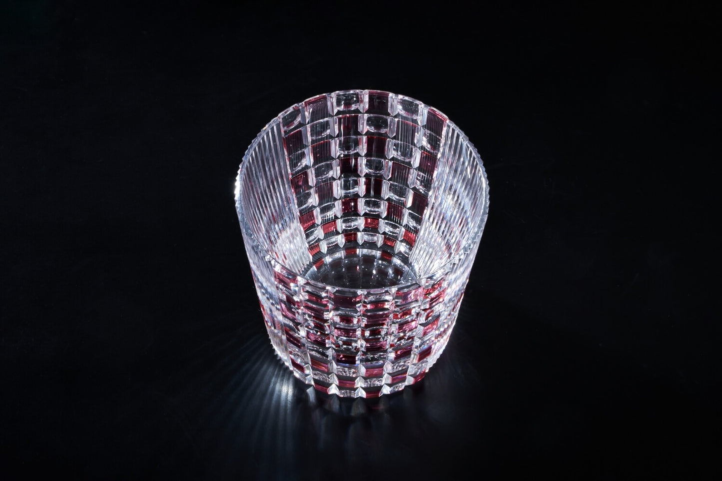 OKAJI GLASS 江戸切子「波紋」朱