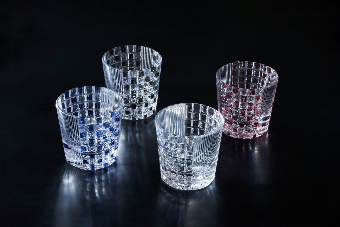 OKAJI GLASS 江戸切子「波紋」朱