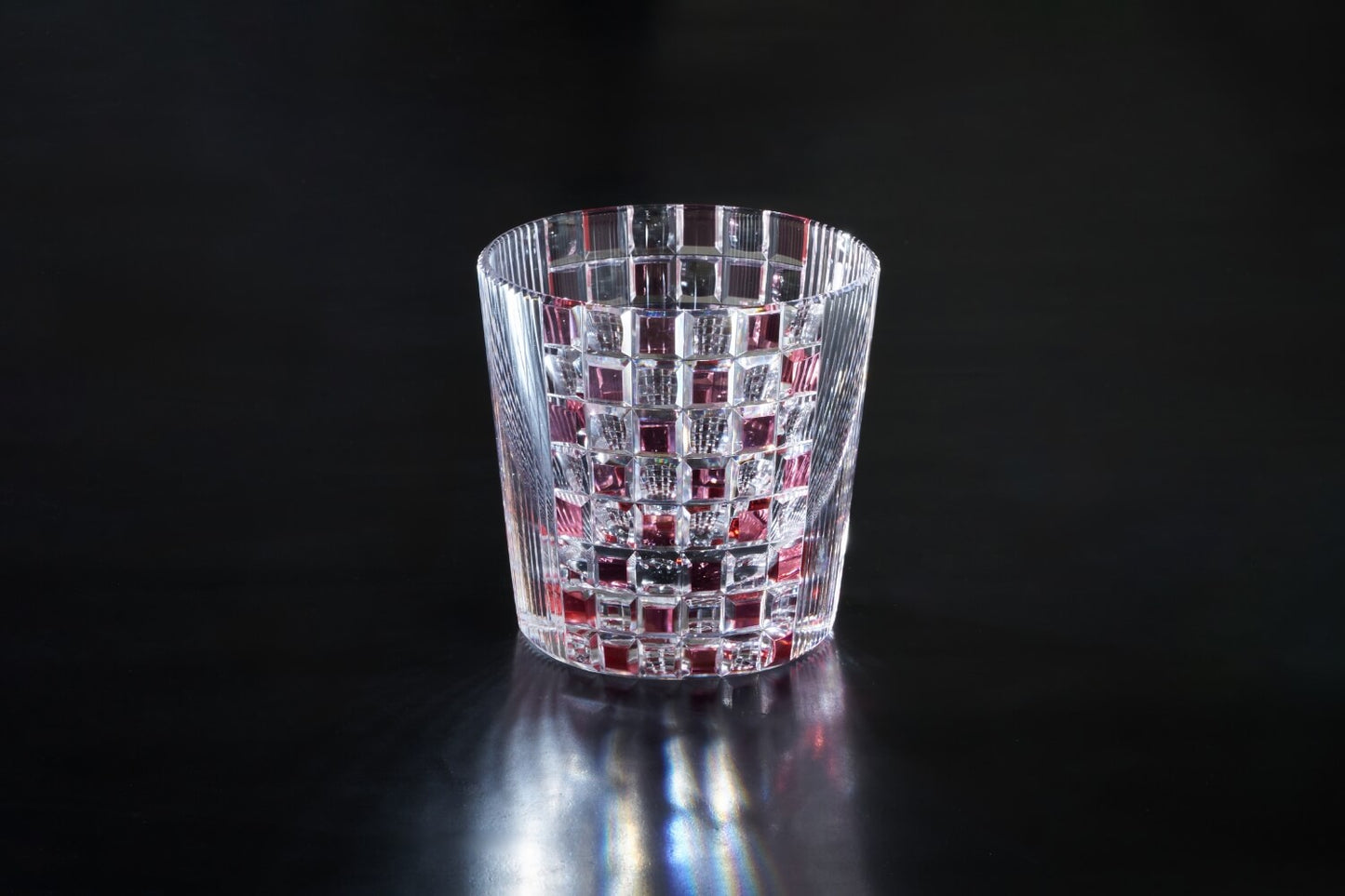 OKAJI GLASS 江戸切子「波紋」朱
