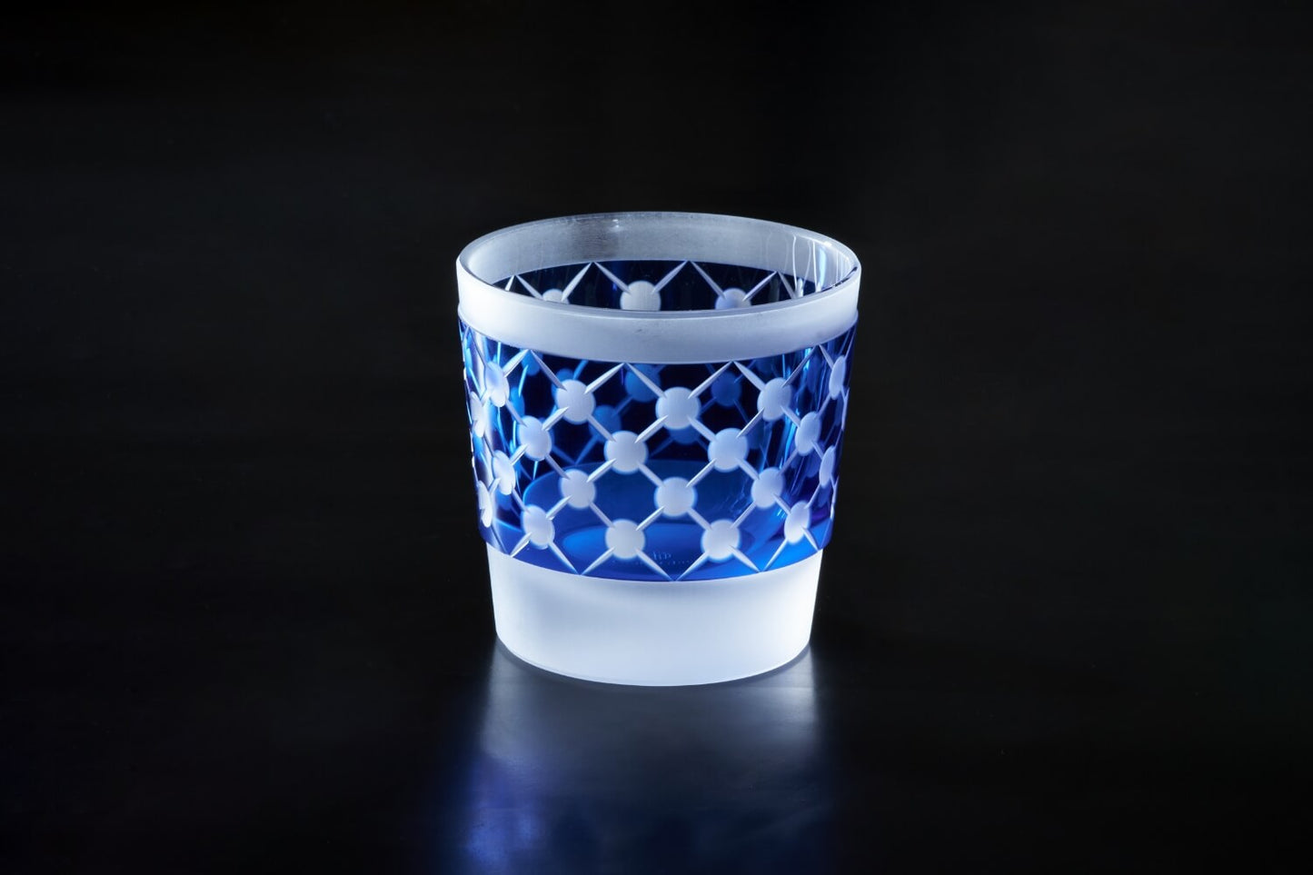 OKAJI GLASS 江戸切子「粉雪」蒼