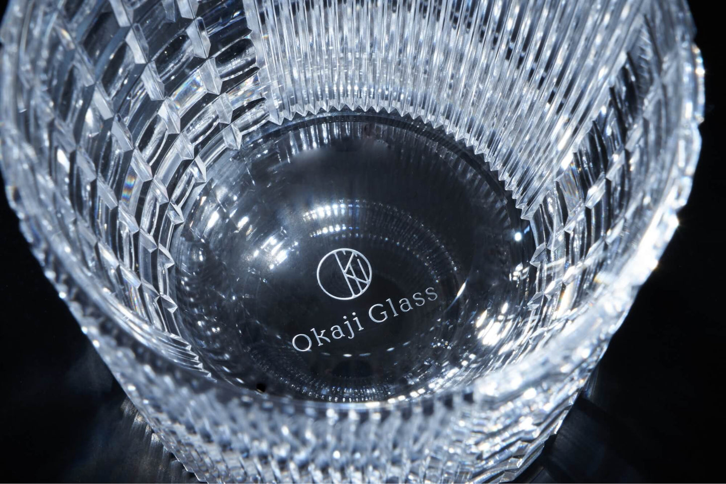 OKAJI GLASS 江戸切子「波紋」透明