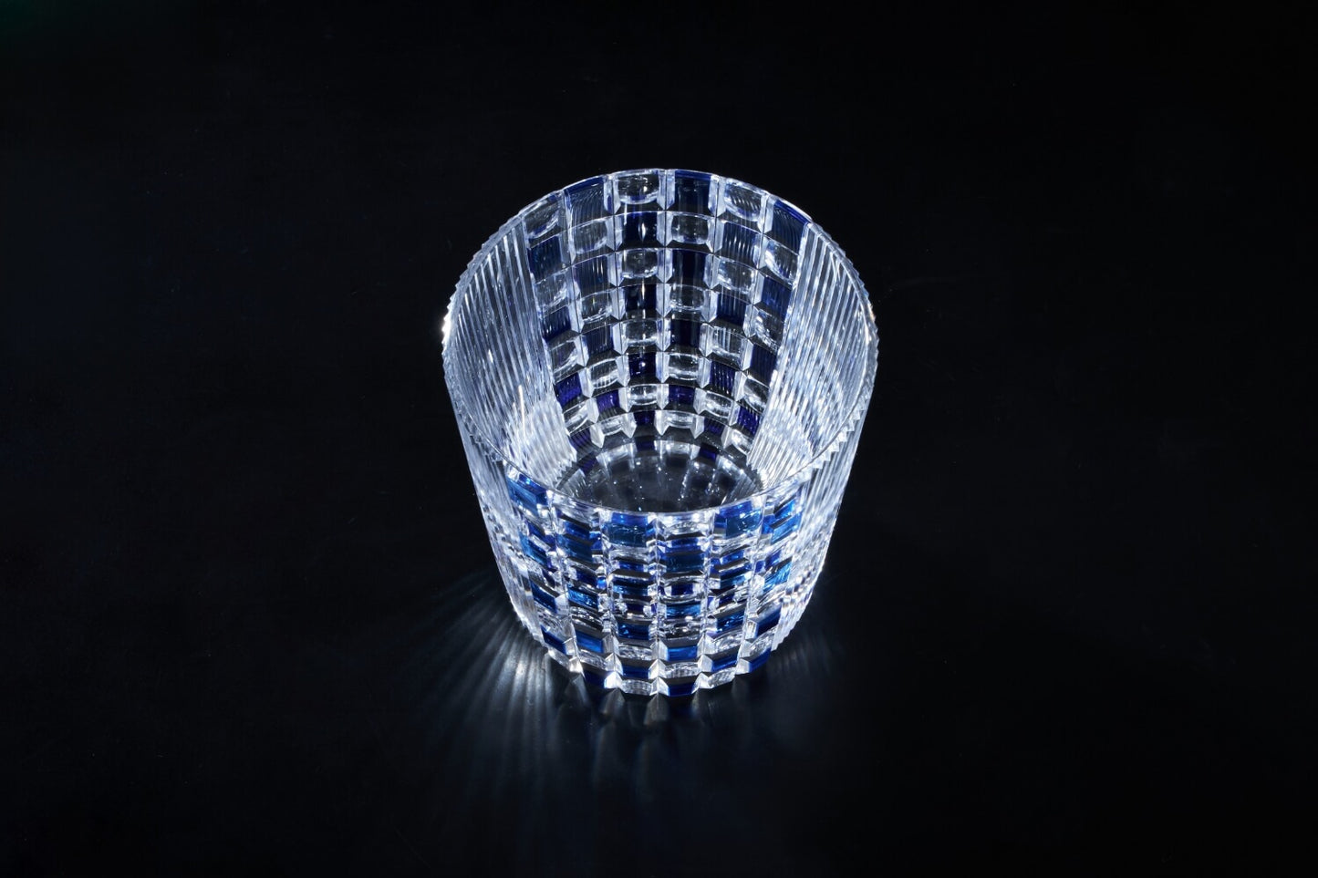 OKAJI GLASS 江戸切子「波紋」蒼