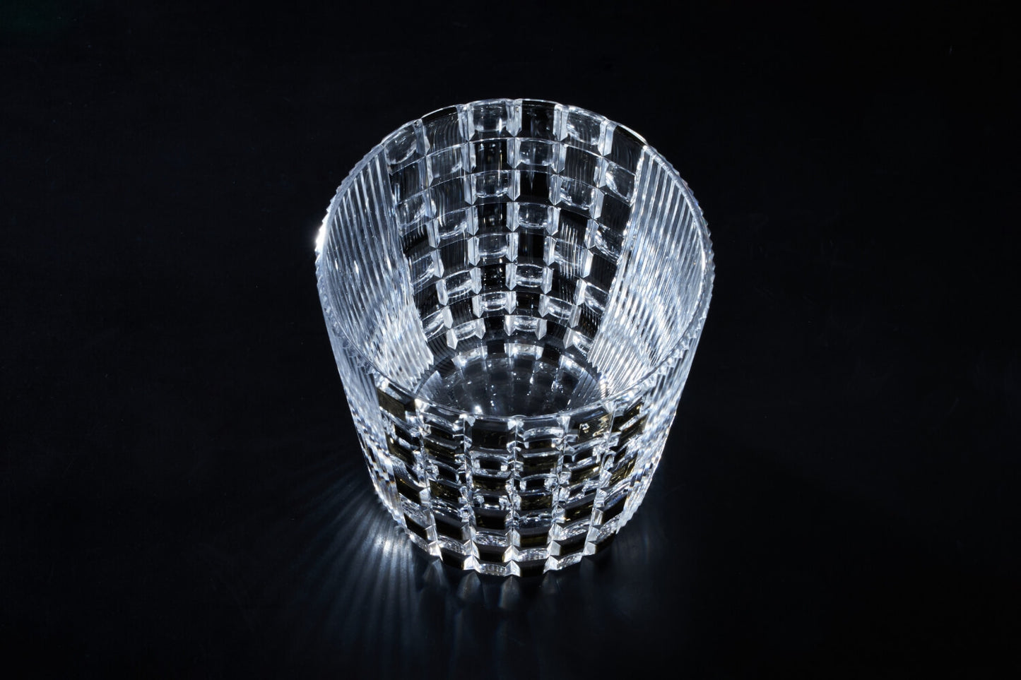 OKAJI GLASS 江戸切子「波紋」漆黒