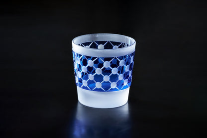OKAJI GLASS 江戸切子「粉雪」蒼